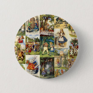 alice in wonderland 6 cm round badge