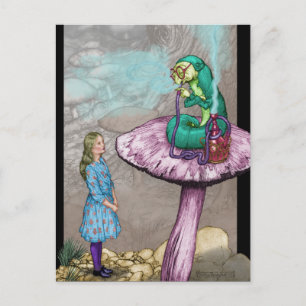 Alice in Wonderland - Advice from a Caterpillar Postcard