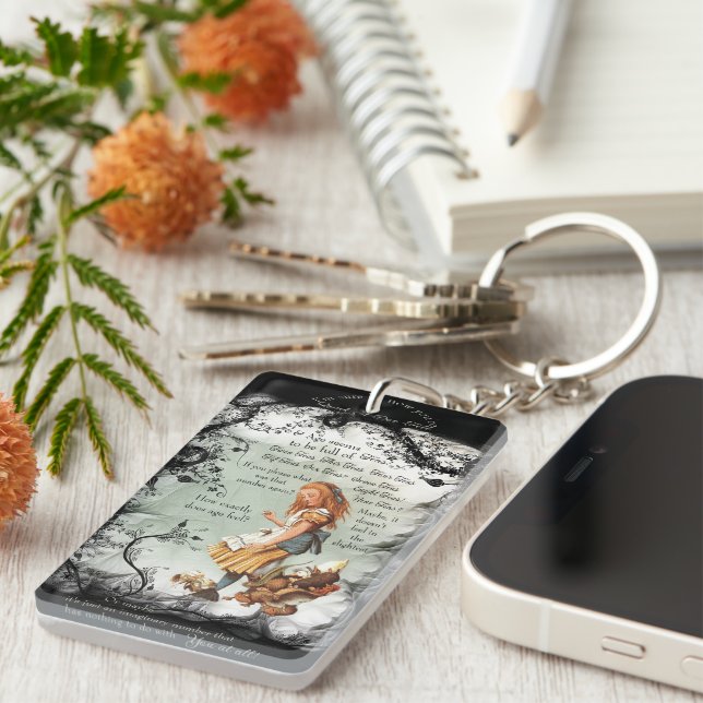 Alice In Wonderland Age Teas Green Black Key Ring (Front Right)