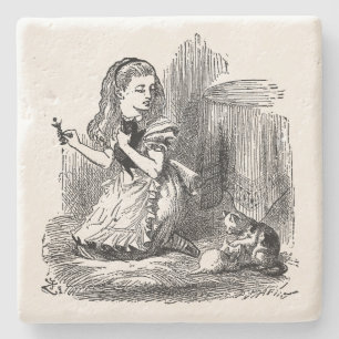 Alice in Wonderland - Alice Finds the Golden Crown Stone Coaster