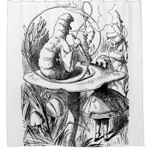 Alice In Wonderland - Alice Meets the Caterpillar Shower Curtain
