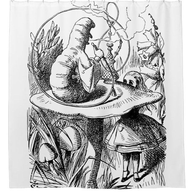 Alice In Wonderland - Alice Meets the Caterpillar Shower Curtain (Front)