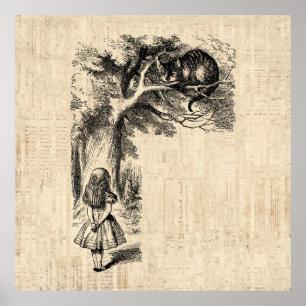 Alice in Wonderland Alice & the Cheshire Cat Poster