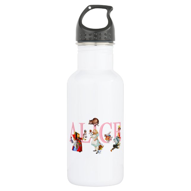 Alice in Wonderland and Friends 532 Ml Water Bottle (Front)