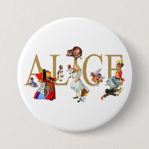 ALICE IN WONDERLAND AND FRIENDS 7.5 CM ROUND BADGE