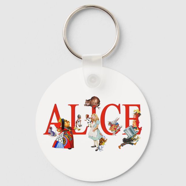 Alice in Wonderland and Friends Key Ring (Front)