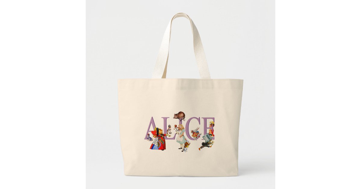 Alice in Wonderland and Friends Large Tote Bag | 0