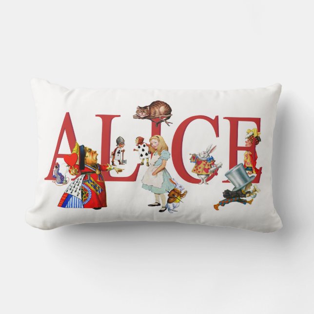 Alice in Wonderland and Friends Lumbar Cushion (Front)