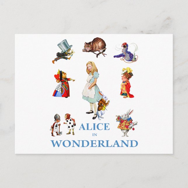 ALICE IN WONDERLAND AND FRIENDS POSTCARD (Front)