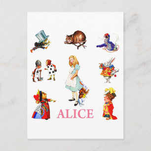 Alice in Wonderland and Friends Postcard