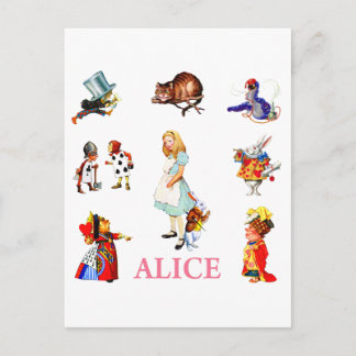 Alice in Wonderland and Friends Postcard