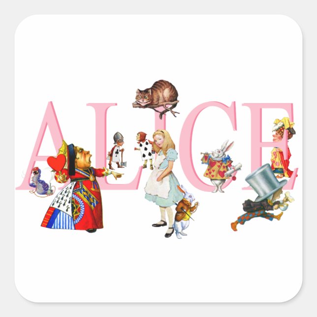 Alice in Wonderland and Friends Square Sticker (Front)