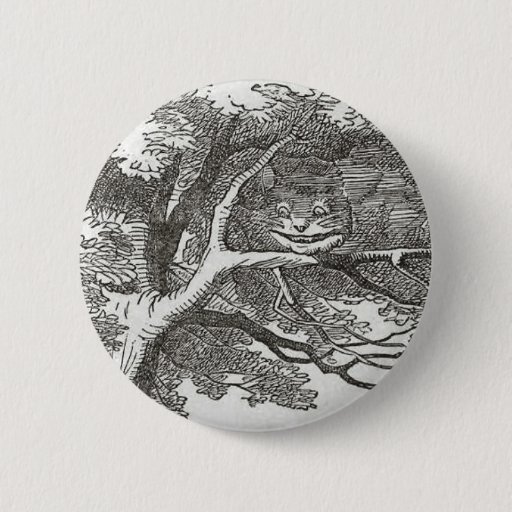 Image of Alice in Wonderland and the Cheshire Cat 6 Cm Round Badge