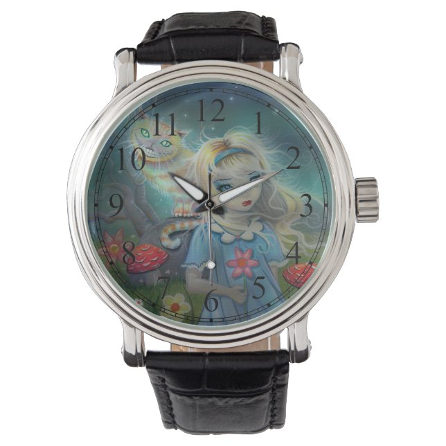Alice in Wonderland and the Cheshire Cat Art Watch (Front)