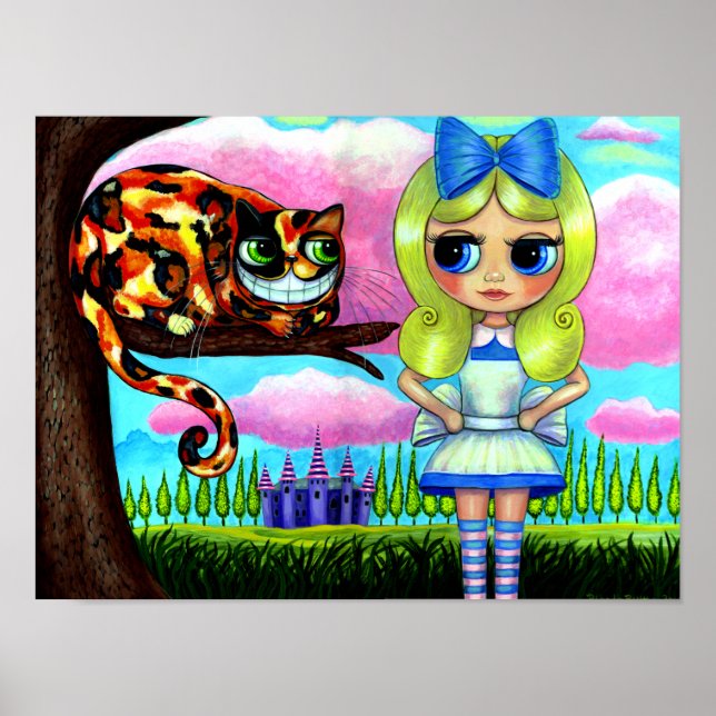 Alice in Wonderland and the Cheshire Cat Cute Doll Poster (Front)