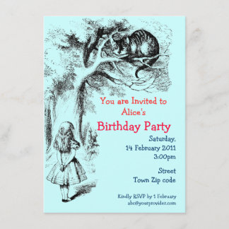 Alice in Wonderland and the Cheshire Cat Invitation