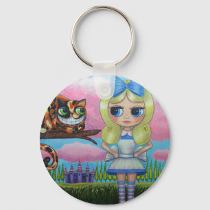 Alice in Wonderland and the Cheshire Cat Keychain