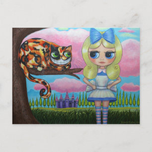 Alice In Wonderland and the Cheshire Cat Postcard