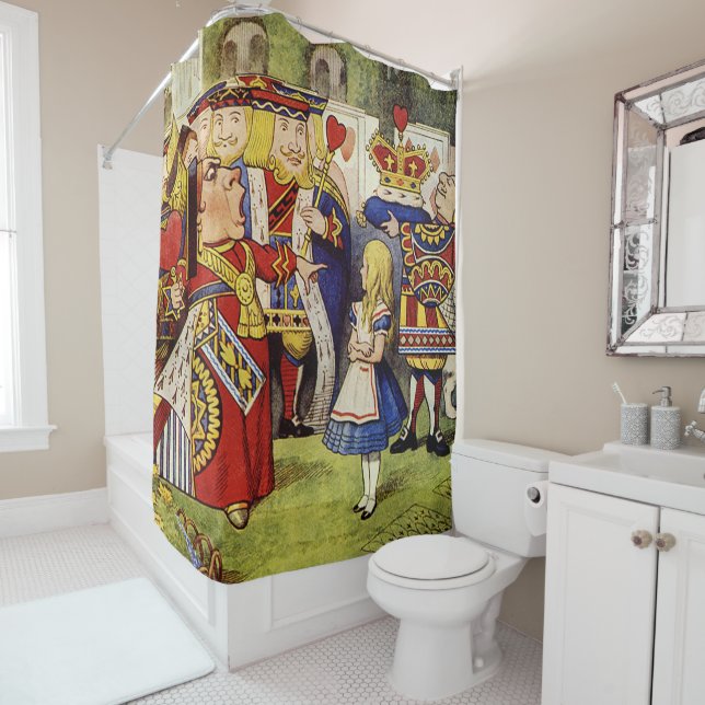 Alice in Wonderland and the Queen of Hearts Shower Curtain (In Situ)