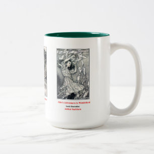 Alice in Wonderland , Arthur Rackham Two-Tone Coffee Mug