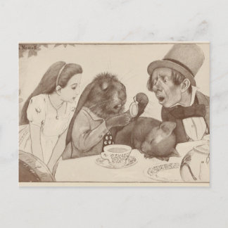 Alice in Wonderland, at the Tea Table Postcard