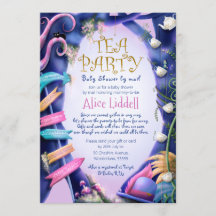Alice in Wonderland, baby shower by mail