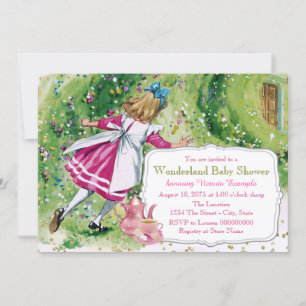 Alice in Wonderland Baby Shower Invitation