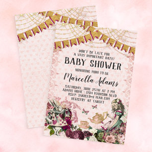 Alice in Wonderland Baby Shower Invitation
