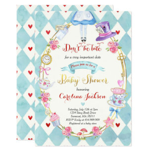 Alice In Wonderland Baby Shower Invitations 5