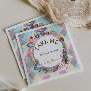 Alice in wonderland baby shower napkin