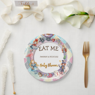 Alice in wonderland baby shower Paper Plate