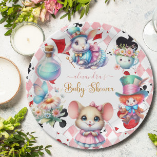 Alice in Wonderland Baby Shower Paper Plate