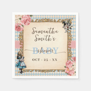 Alice in Wonderland Baby Shower Party Decor Napkin