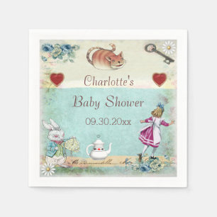 Alice in Wonderland Baby Shower Personalised Napkin