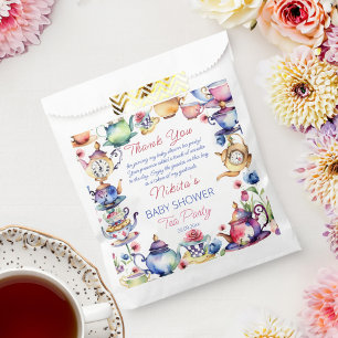 Alice in wonderland baby shower tea party favors favour bags
