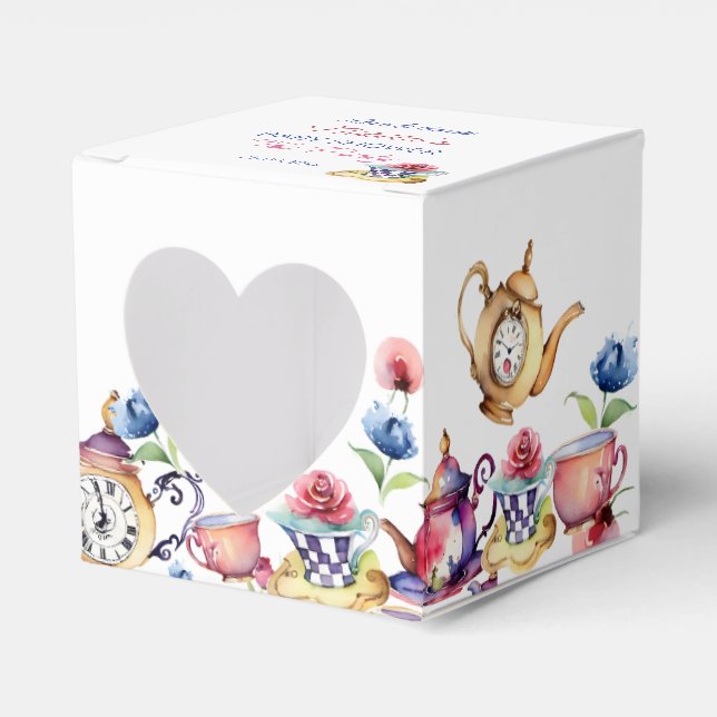 Alice in wonderland baby shower tea party favour box (Front Side)