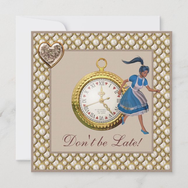 Alice in Wonderland Baby Shower Tea Party Invites (Front)