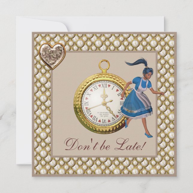 Alice in Wonderland Baby Shower Tea Party Invites (Front)