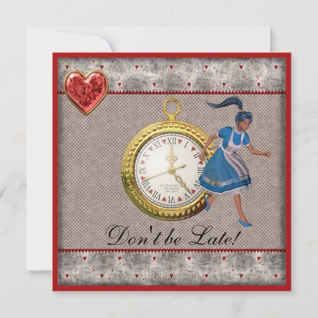 Alice in Wonderland Baby Shower Tea Party Invites (Front)