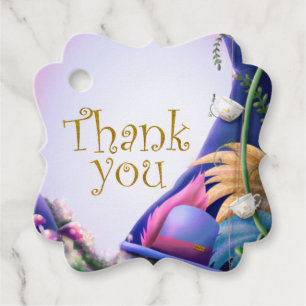 Alice in Wonderland, baby shower thank you Favour Tags