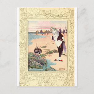 Alice in Wonderland - Beach Scene Postcard