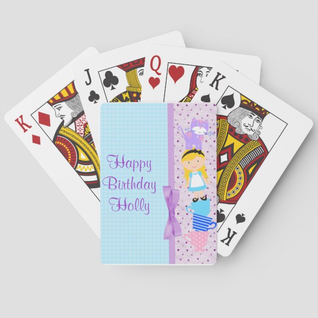 Alice In Wonderland Birthday Celebration Playing Cards (Back)