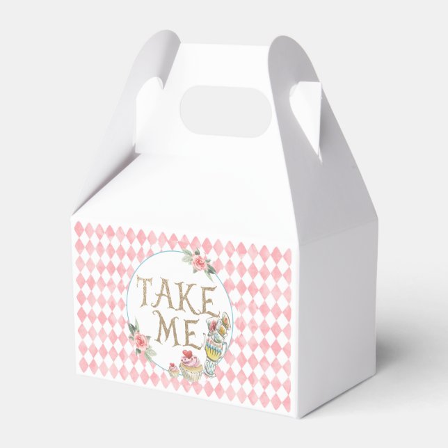 Alice in Wonderland Birthday Favour Box Take Me (Front Side)