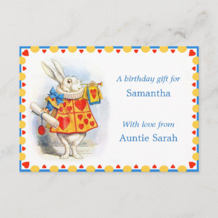 Alice in Wonderland Birthday Gift Enclosure Cards