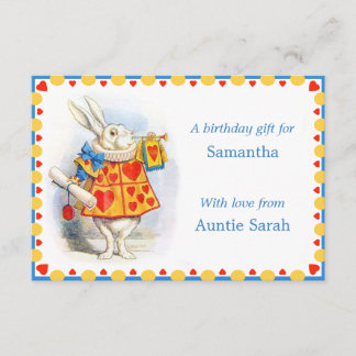 Alice in Wonderland Birthday Gift Enclosure Cards