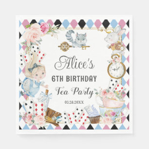 Alice in Wonderland Birthday High Tea Party  Napkin