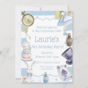Alice in Wonderland Birthday Invitation