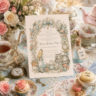 Alice in Wonderland Birthday Invitation