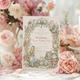 Alice in Wonderland Birthday Invitation