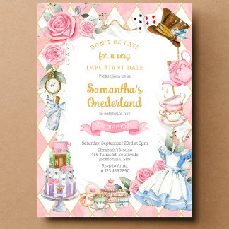 Alice in Wonderland Birthday Invitation